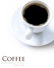 Cup of coffee on white background