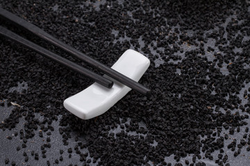 Chinese sticks on a black background