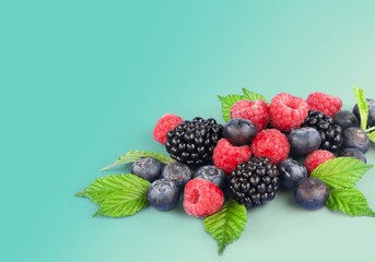 Berry Fruit, Raspberry, Blueberry.