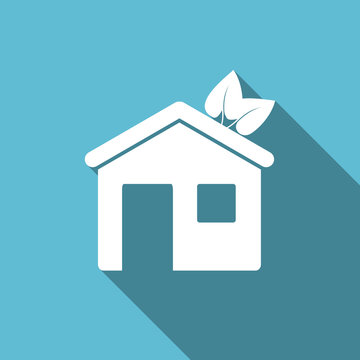 house flat icon ecological home symbol