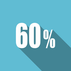 60 percent flat icon sale sign