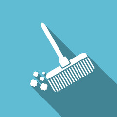 broom flat icon clean sign