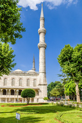 Istanbul, Turkey. One of the minarets of the Blue Mosque (Sultan Ahmet Mosque), 1616