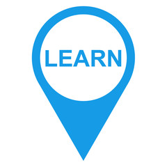 Icono texto LEARN localizacion azul