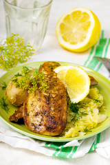 fried mackerel with braised cabbage