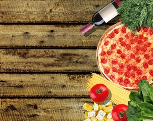 Pizza, Salami, Portion.