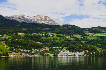 Fototapeta na wymiar View of village Ulvik, Norway