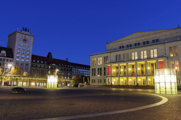 Fototapeta na wymiar Leipzig Opera and Augustus Square