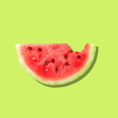 Watermelon, Missing Bite, Isolated.