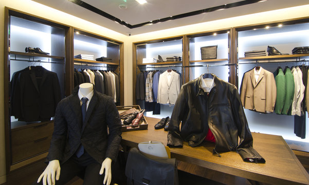 A Luxury Store With Mens Clothing.