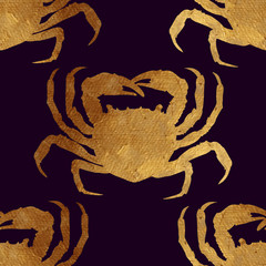 Seamless pattern with golden animals.