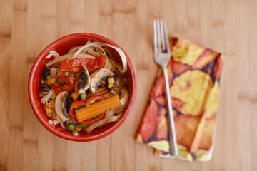 Pasta with vegetable sauce