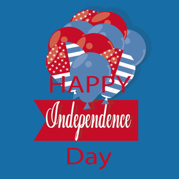 independence day illustration over blue color background