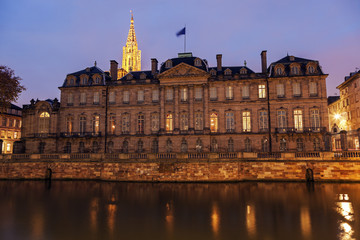 Old Town architecture with Palais Rohan and Strasbourg Minster