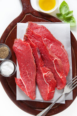 raw fresh cut meat for steak