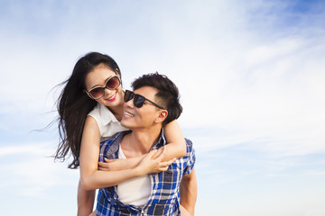 happy young couple having fun and enjoy summer vacation