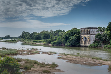 Fototapeta premium Temple ruin along the Vennar River.