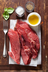 raw fresh cut meat for steak