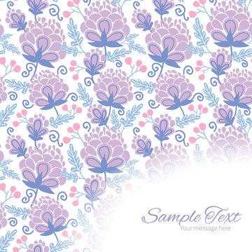 Vector soft purple flowers frame corner pattern background