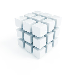 Business concept - 3D block cubes render on white