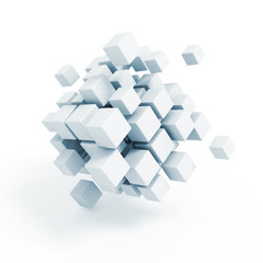 Business concept - 3D block cubes render on white