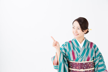 portrait of asian woman wearing kimono