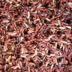 Close-up brown rice for texture background