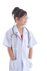 Fototapeta premium Beautiful asian girl in a doctors uniform