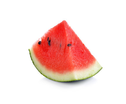 Slice of watermelon isolated on a white background.