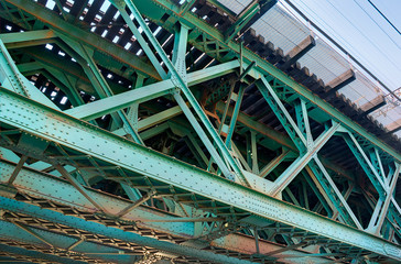 Closeup of Green Train Bridge