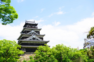 Fototapeta premium 青空と広島城