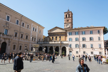 Facade of Basilica di Santa Maria in Trastevere