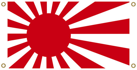 Japan flag background, Eyelet punch the corner