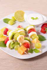 fruits and yogurt sauce