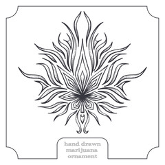 Marijuana and Abstract Pattern Black