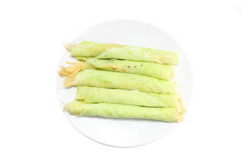 Roti SaiMai on white background