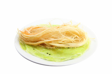 Roti SaiMai on white background