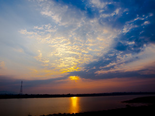 Obraz premium Sunrise at Mekong River Nakhon Phanom , Thailand