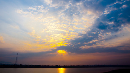 Sunrise at Mekong River Nakhon Phanom , Thailand