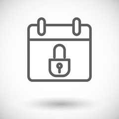 Calendar with padlock