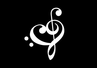Musiknoten als Herz / Music Clef Heart