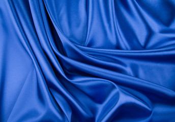 Blue silk drapery. 