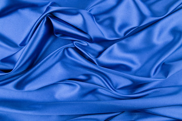 Blue silk drapery. 