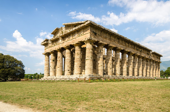 Temple of Neptune in Paestum. Italy