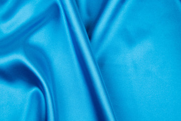 Blue silk drapery.