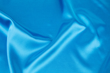 Blue silk drapery.