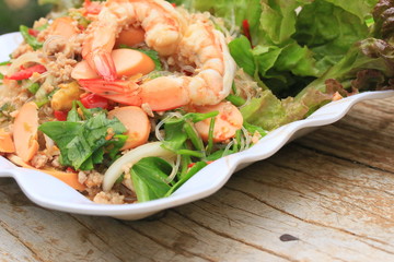 Shrimp glass noodles salad and - Asia food
