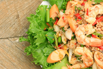 Shrimp glass noodles salad แa - Asia food