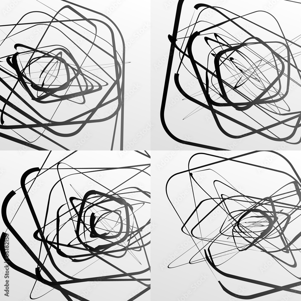 Fototapete artistic abstract vector. random rounded squares. set of 4 versi