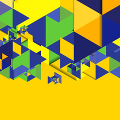 Vector geometric background in Brazil flag concept